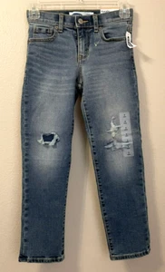 OLD NAVY Karate Size 7 23'' x 24'' Slim Youth Distressed Jeans New With Tags - Picture 1 of 6