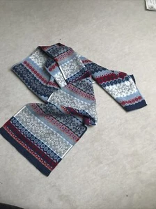 Schal Strick blau Muster - Bild 1 von 1