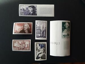 6 timbres France 1949/1955 non dentelés yt neufs XX luxe cote 195 euros