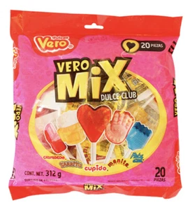 Mexican Candy Vero Mix Dulce Club Lollipops Paletas 20 pcs - Picture 1 of 1