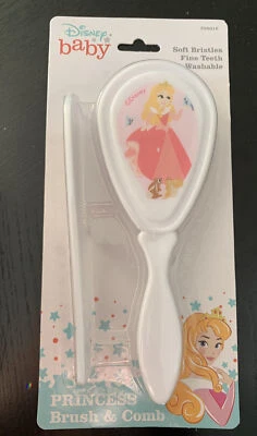 Disney baby nursery princess Aurora hair brush and comb set New gift girl - Image 1 of 3