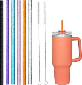 6 Pack Replacement Straws for Stanley 30 40 Oz Quencher Travel Tumbler W/Brushes - Picture 1 of 9