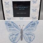 4pc Cynthia Rowley Delicate Butterfly KING Sheet Set Blue Gray 17" Deep Mattress