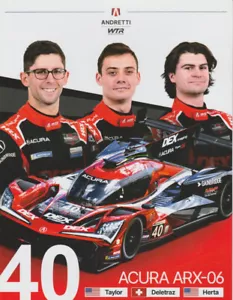 2024 WTR Andretti #40 Acura GTP Sebring IMSA WTSC Hero Card COLTON HERTA - Picture 1 of 2