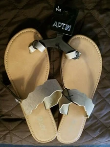 Sandalias de Verano Punta Dorada Lazo Cuña Talla L 9/10 Patrón Vieira - Imagen 1 de 5