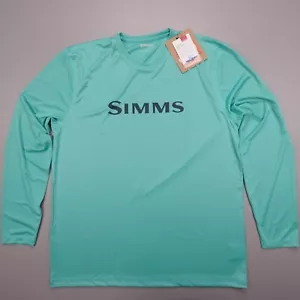 Simms Tech Tee Shirt Performance Fishing Gulf Blue Quick Dry Wicking UPF Size XL - Picture 1 of 6