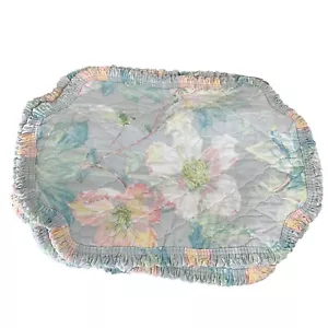 Set Tovaglietta Vintage Fatta a Mano di 6 Finiture Floreali Trapuntate 14x19" DIFETTOSE - Foto 1 di 10