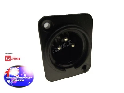 From OZ Quality 1/2/5PC XLR 3 Pin Male Solder Rack Panel Mount Terminal Black T2 - Image 1 of 4