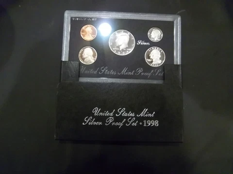 1998-S  Silver Proof Set/ Mint Box & COA Cover