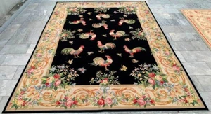 8X11 Vintage French Handmade Aubusson Rug Needle Point Floral Wool Rug 340x243cm - Picture 1 of 11