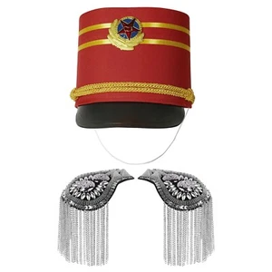 Unisex Band Epaulet Top Striped Hat Gift Costume New Party Props Performance - Picture 1 of 100