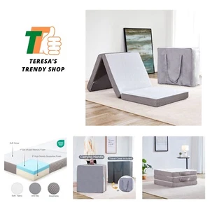 Foldable Mattress 4 Inch Folding Mattress Tri-fold Gel Memory Foam Breathable... - Picture 1 of 9