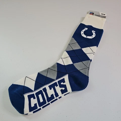 NEW Indianapolis Colts  Argyle NFL Team Crew Dress Socks Unisex OSFM Cover
