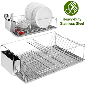 18" Kitchen Over Sink Dish Drying Rack Heavy-Duty Stainless Steel Drainer Holder - Picture 1 of 10