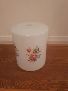 White Old Vintage Floral Lampshade Or Ceiling Shade Cylinder Shape - Picture 1 of 6