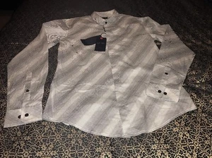 A/J Armani Jeans  Abstract Stripe Button Front M Mens Casual/Dress Shirt $175 - Picture 1 of 12