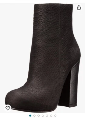 Ash Black AS-Darling Snake Embossed Leather Boots/Booties. Sz 40 (9-9.5) NIB! - Image 1 of 4