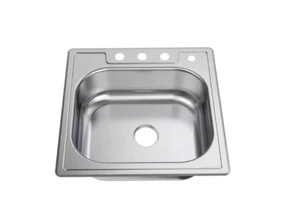 GB 25 in. Drop-in Single Bowl 22 Gauge Stainless Steel Kitchen Sink - Picture 1 of 1