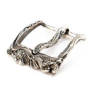 German silver belt buckle "Smaug dragon", handmade pin type german silver buckle - Picture 1 of 17