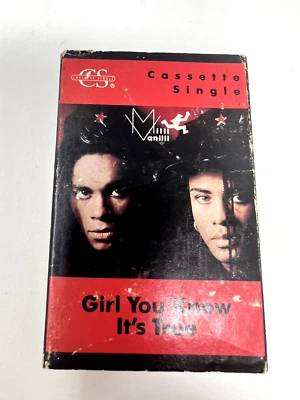 Vintage Milli Vanilli Cassette Single Girl You Know It's True 1988 Arista - Image 1 of 4