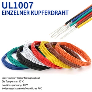 Einzelstrang Kupferdraht UL1007 18AWG-26 AWG elektronischer Draht PVC Kabel 300V - Picture 1 of 7
