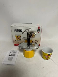 Bialetti Mini Express: Moka Set - Coffee Maker 2-Cup + 1 shot glass - Yellow -B - Picture 1 of 4