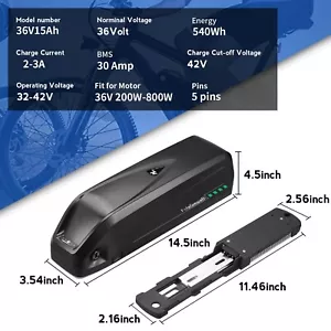 36V Ebike Battery, 15Ah Lithium Battery, for 200W -800W - Picture 1 of 6