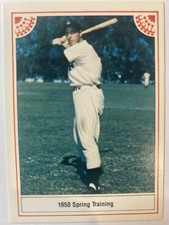 1983 New York Yankees ASA Joe DiMaggio Baseball Card #8 1950 Spring Training