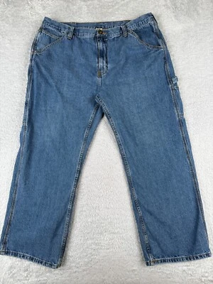 VINTAGE Faded Glory Jeans Men 40 Blue Denim Workwear Carpenter 100% Cotton 40x30 - Image 1 of 4