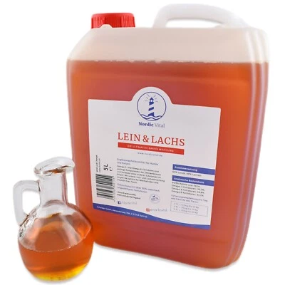 5 L Kanister Lachs & Leinöl Mix Barföl - Omega-3, -6, -9 für Hunde  - Bild 1 von 2