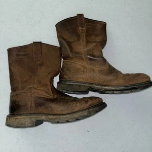 Wolverine W04727 Wellington Pull-On Leather Brown Boots Men's Sz. 10.5 M USED - Picture 1 of 11