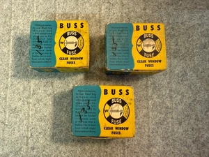 Fusibles de ventana transparentes BUSS vintage con 10 AMP 3 cajas de 5 para un total de 15 nuevos en paquete - Imagen 1 de 8