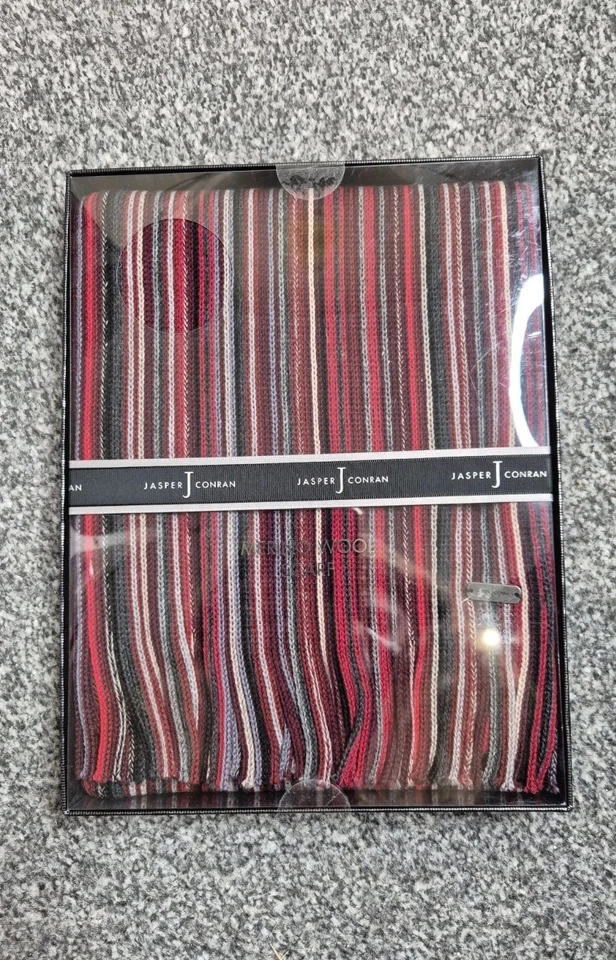 NEW Debenhams Jasper Conran 100% Merino Wool Men's Red SCARF - Boxed - Image 1 of 4
