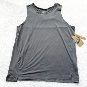 NEW asics Men Tank Top Size L Running Gray Athletic Tops Sports Reflective - Picture 1 of 7