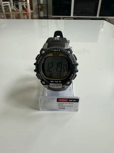 Timex Ironman Triathlon Watch Men 46mm Indiglo Black 100M 100 Lap Memory - Picture 1 of 6