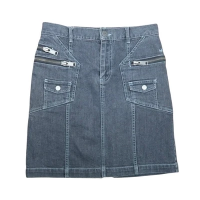 Marc Jacobs Grey Denim Jean Zipper Mini Skirt S - Image 1 of 4