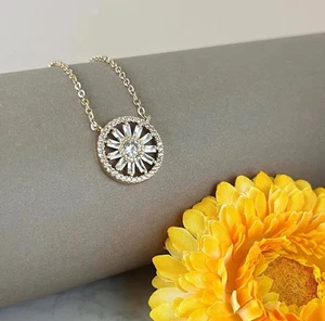 Retired Park Lane GOLDIE Gold Pave Daisy CZ Pendant Necklace - Picture 1 of 5