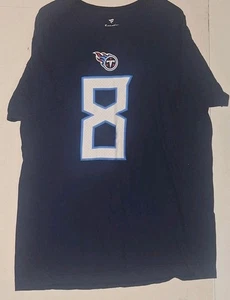 Fanatics Mens Large Short Sleeve T-Shirt Tennessee Titans Blue White Mariota - Picture 1 of 5