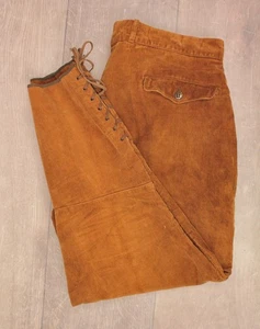 Pantalones/pantalones para hombre de colección años 30 marrón pana botón mosca talla 38x27 años 30 - Imagen 1 de 10