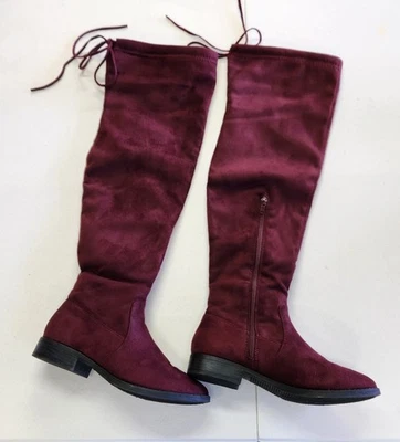 Para mujer Charlotte Russe hasta la rodilla gamuza vino talla 7 Foto 1 de 3