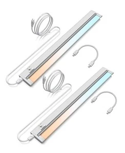 18" 2Pack Plug in LED Under Cabinet Lights Hardwired, 12W 10000LM, 3CCT, 45° - Picture 1 of 7