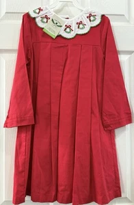NWT NEW The Oaks Red Embroidered Holiday Christmas WREATH Pleated Dress Size 7 - Picture 1 of 2
