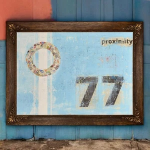 Original Framed Mixed Media Abstract Art Painting 29x39 "Proximity 77" - Picture 1 of 10