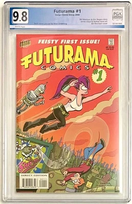 FUTURAMA COMICS #1 9.8 Graded 2000 1ST APPEARANCE Bongo PGX Flawless Slab L@@k - Image 1 of 2