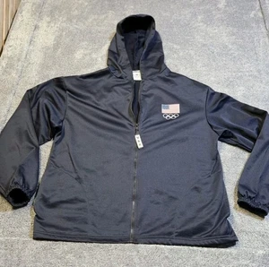 Giacca con cappuccio Comitato Olimpico Stati Uniti uomo XL blu bandiera USA full zip USA - Foto 1 di 10