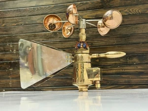 Raro anemómetro de barco de cobre de mediados de siglo decoración de ventilador de aluminio náutico decoración - Imagen 1 de 14
