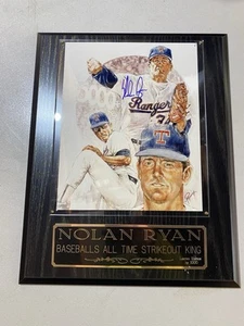 NOLAN RYAN SIGNED 8X10 LITHO 5000K's MOUNTED ON A PLAQUE - Picture 1 of 2