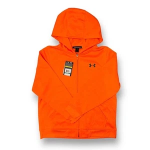 NEW! Under Armour Youth Boy 12/14 YLG Hoodie Jacket Orange Full Zip Sweatshirt - Picture 1 of 1