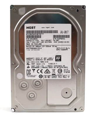 HGST HUS726040ALE614 3.5" 4TB SATA III 6Gb/s 7200RPM Hard Drive 0F23025 - Image 1 of 2