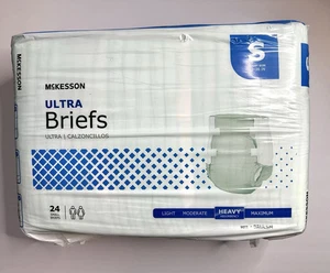 McKesson Ultra Heavy Absorbency Adult Disposable Brief Diapers S Tab Closure 24 - Picture 1 of 1